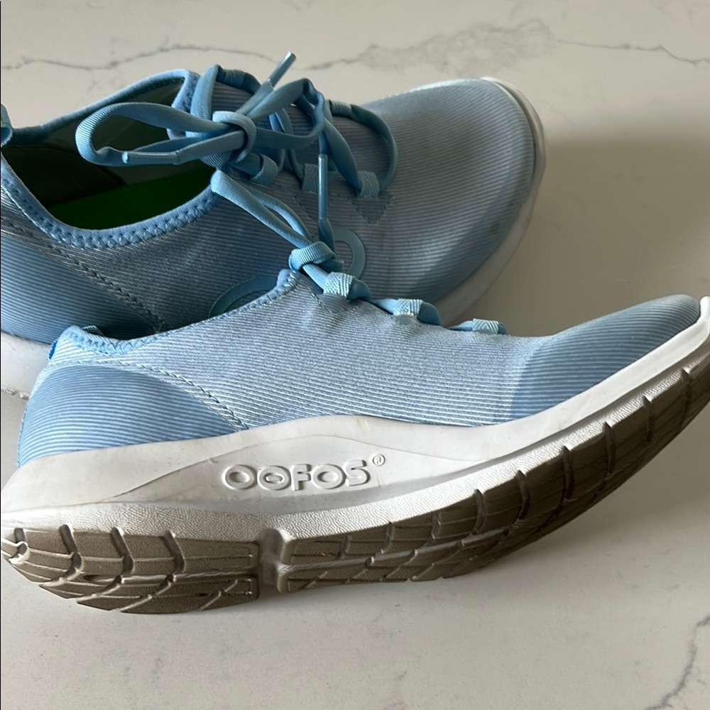 Oofos Women's Light Blue Stride Shoes sz 7.5 - Picture 3 of 11